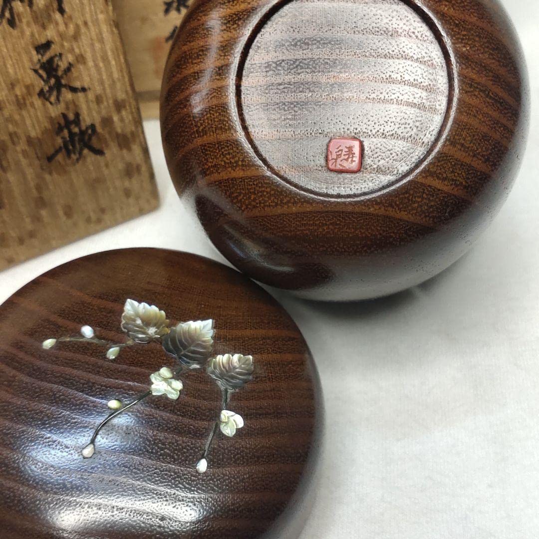 Amazon.co.jp: 茶道具 踊桐象嵌 棗 山口寿泉作 美術彫嵌 共箱